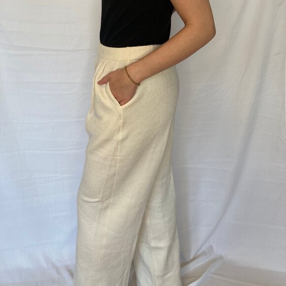 Creme Knit Pants - Picture 2 of 2